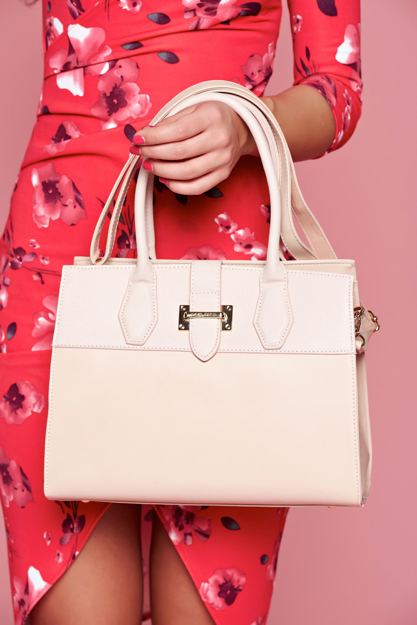 Rózsaszínű táska egy rekesz, belső zsebekkel alkalmi 1 - StarShinerS.hu