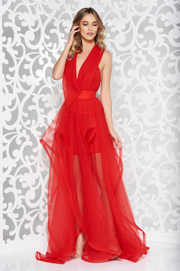 Ana Radu red cut back occasional dress