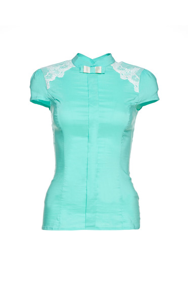 Fofy mint women`s shirt short sleeve lace details