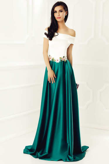 Artista white long dress embroidery details