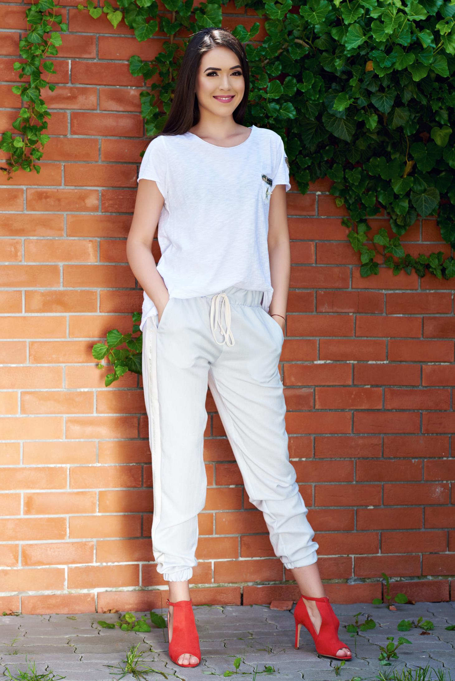 cream casual trousers