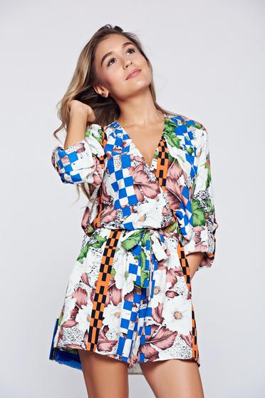 PrettyGirl white airy fabric jumpsuit elastic waist