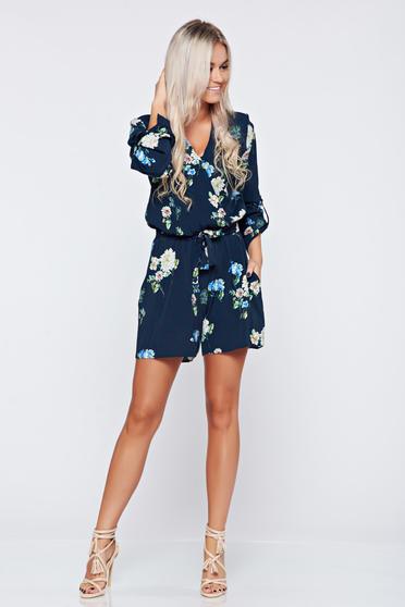 PrettyGirl darkblue airy fabric jumpsuit elastic waist