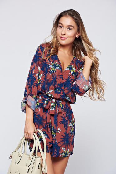 PrettyGirl brown airy fabric jumpsuit elastic waist