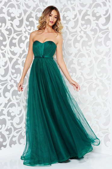 Ana Radu darkgreen occasional net dress push-up cups