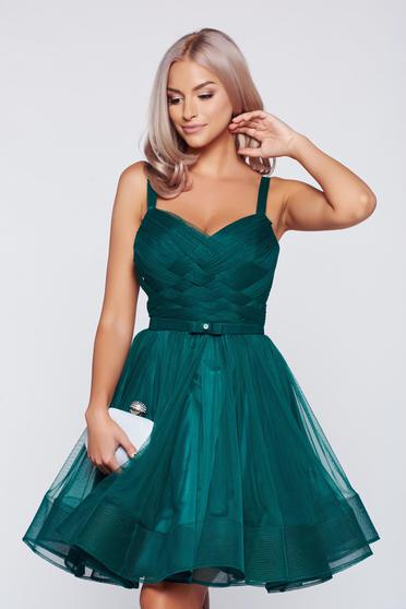 Occasional Ana Radu darkgreen cloche net dress