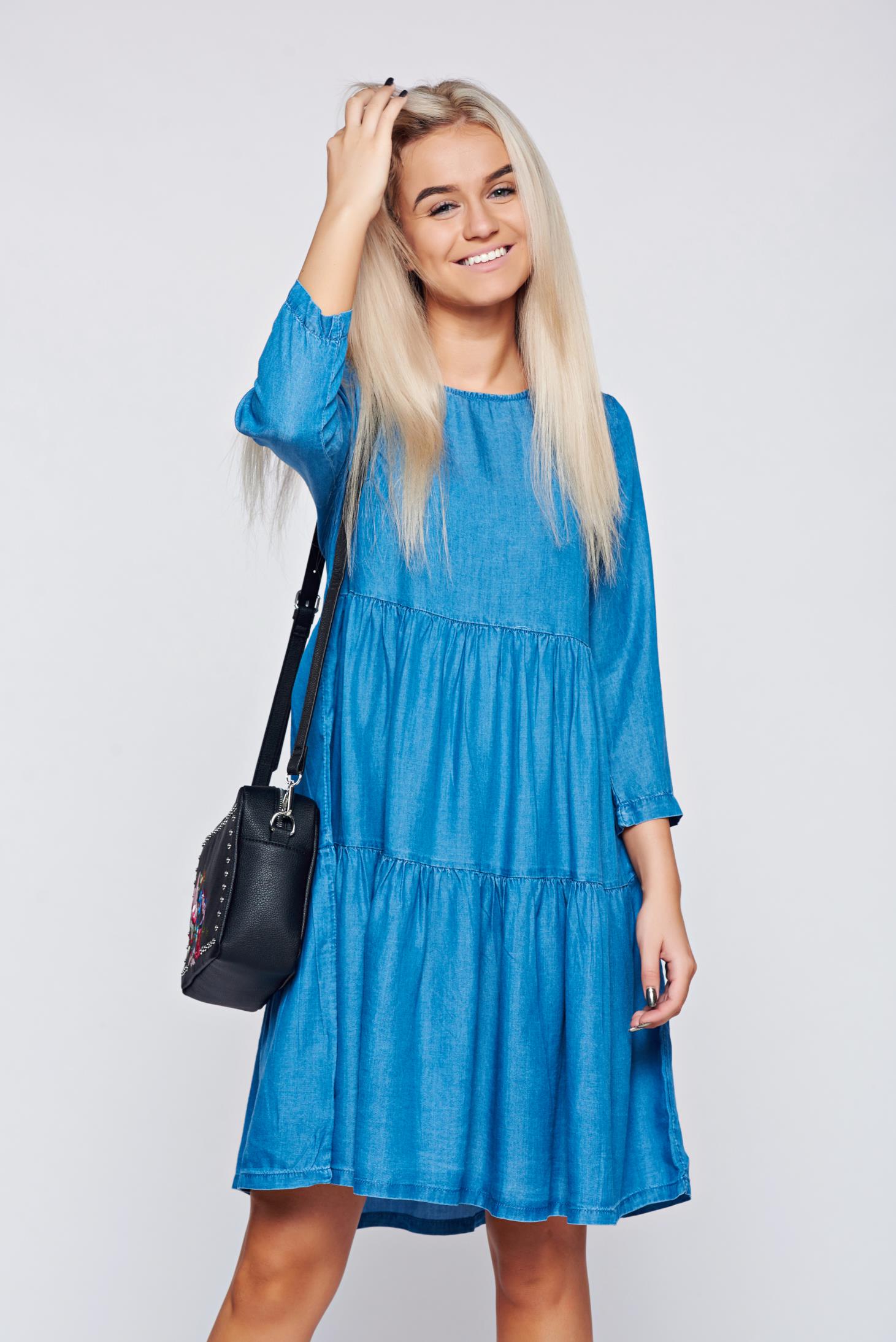Flared denim dress Outlet