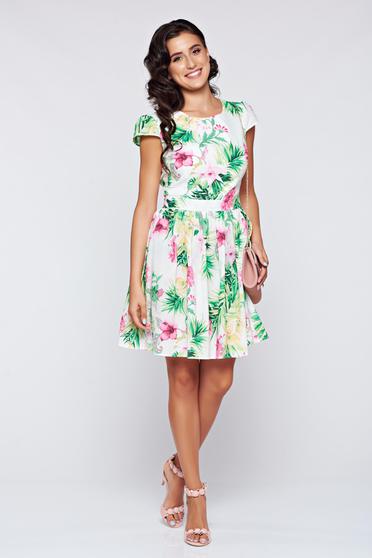 PrettyGirl white cotton cloche bare back dress