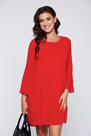 Red elegant easy cut dress airy fabric