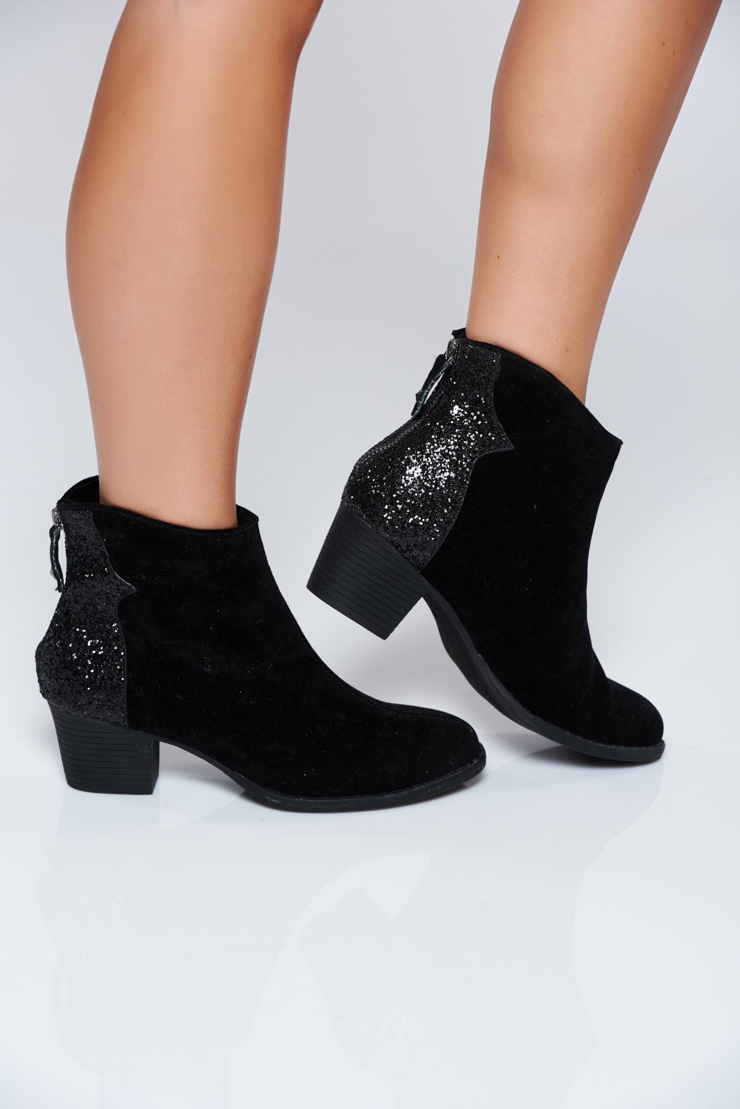 Black ankle boots outlet with glitter heel