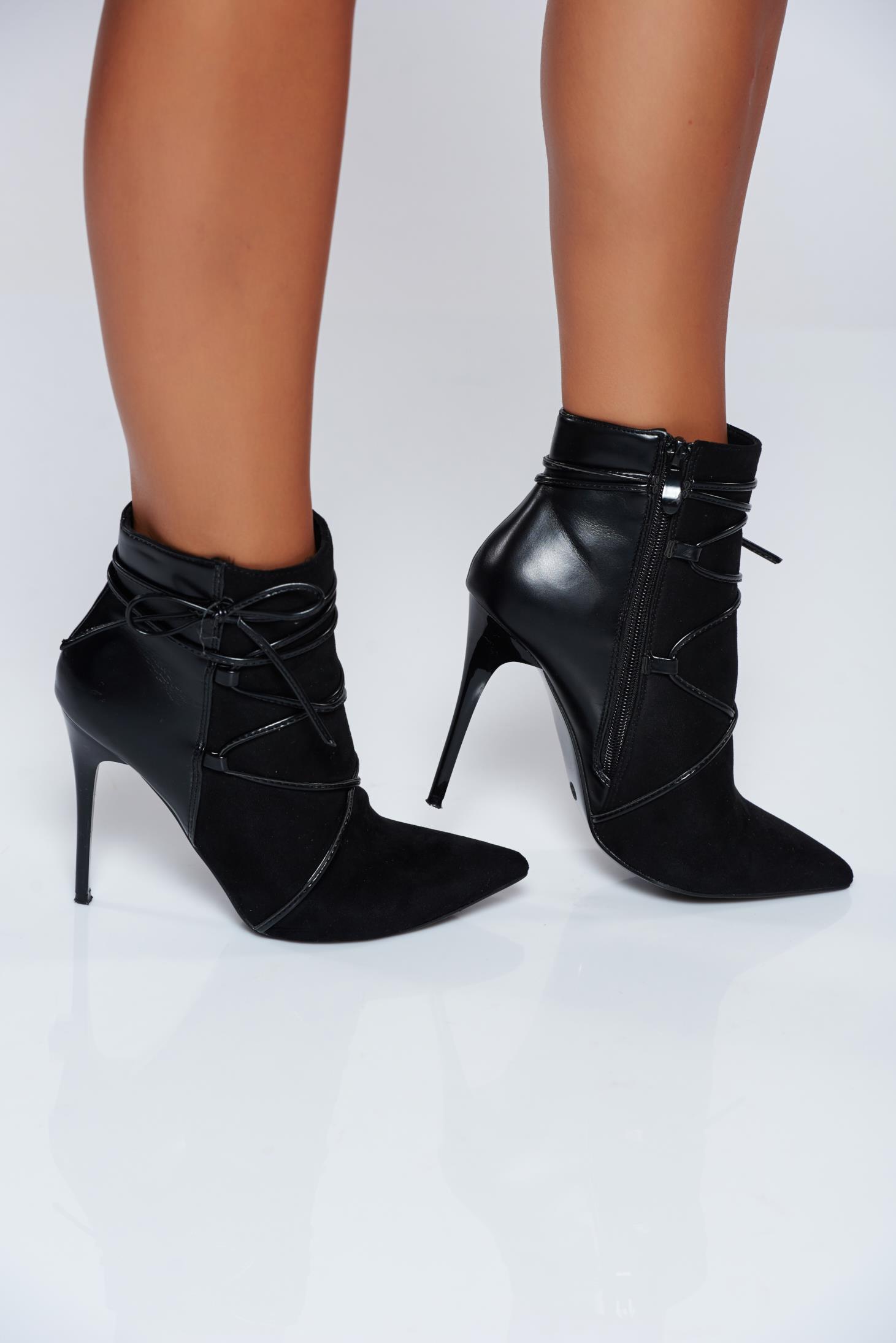 Black high heels office ankle boots 