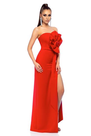 Ana Radu elegant red long sleeveless dress