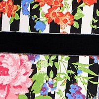 Rochie din crep neagra scurta in clos cu imprimeu floral digital - StarShinerS