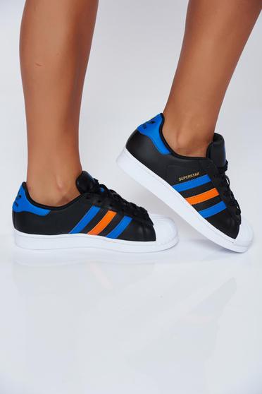 Originals Adidas casual black natural leather sneakers with lace