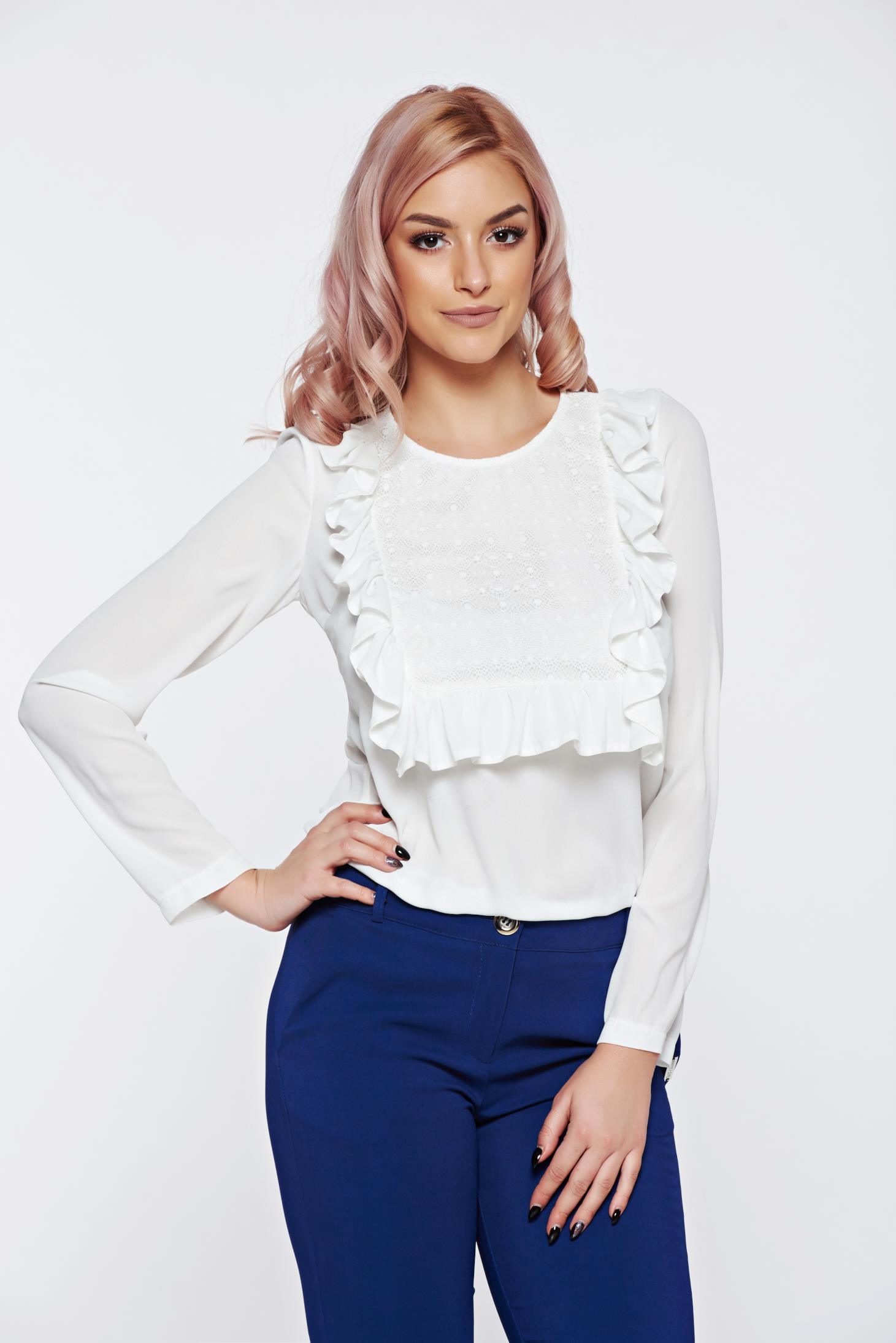 Ruffle discount chest blouse