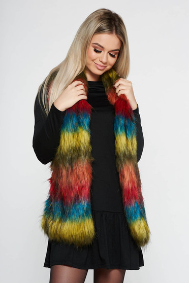 PrettyGirl blue casual gilet from ecological fur