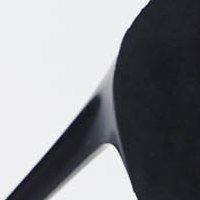 Fekete magassarkú valódi bőrből készült csizma enyhén hegyes orral fordított bőr felsőrész