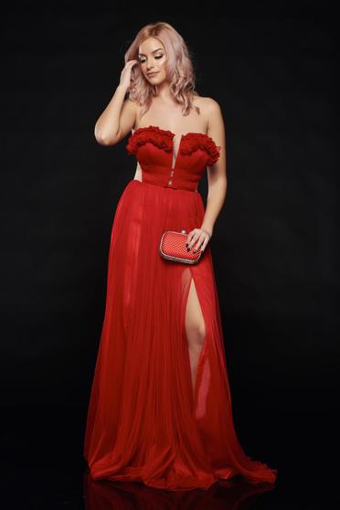 Ana Radu red occasional long dress with push-up cups