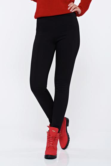 Black casual low waisted tights with tented cut