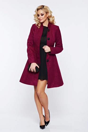 Artista purple elegant coat from non elastic fabric with inside lining