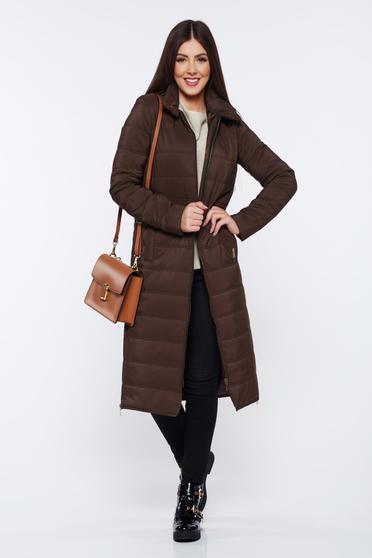 PrettyGirl brown casual jacket from slicker with inside lining with pockets