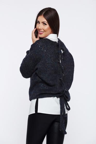 PrettyGirl darkgrey casual flared knitted sweater