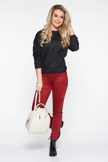 PrettyGirl darkgrey casual flared knitted sweater