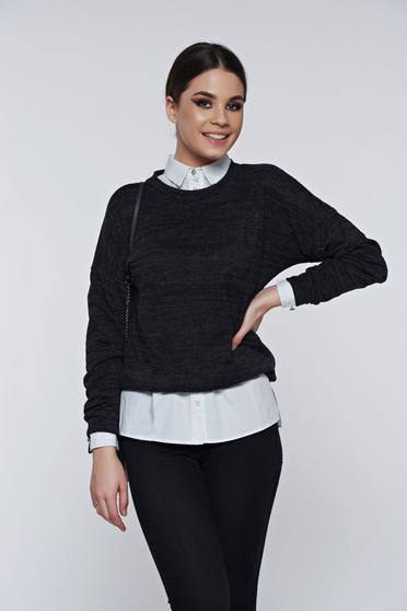 PrettyGirl darkgrey sweater casual flared