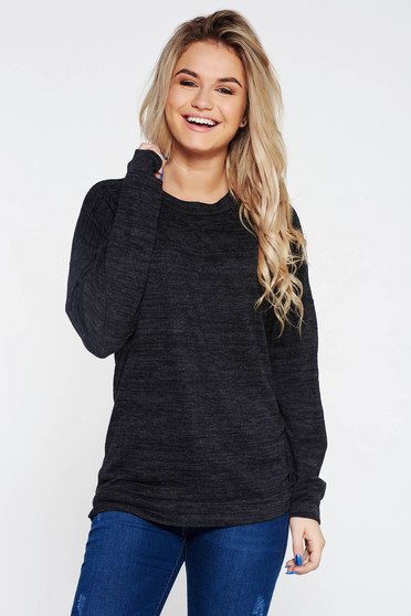 PrettyGirl darkgrey sweater casual flared knitted fabric