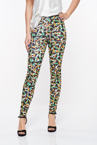 Ana Radu black trousers scuba casual with elastic waist with medium waist