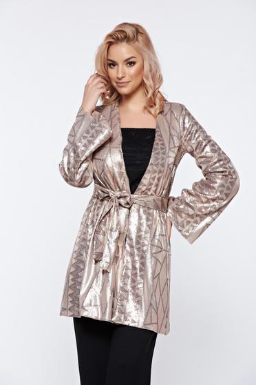 PrettyGirl cream elegant cardigan with sequins with inside lining
