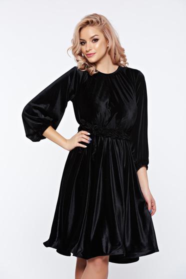 Artista black dress from velvet occasional flared