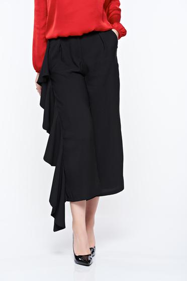 PrettyGirl black trousers clubbing 3/4 high waisted with easy cut