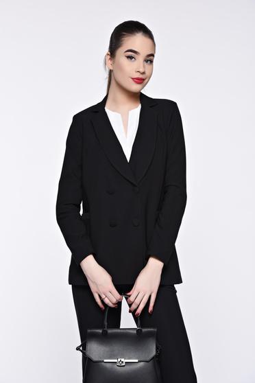 Artista black jacket office from non elastic fabric with inside lining arched cut