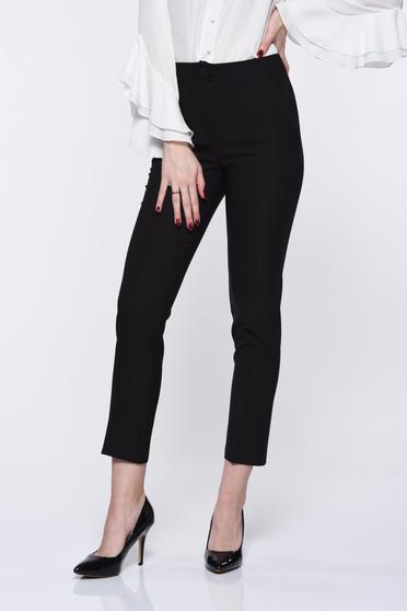 Artista black trousers office with pockets with medium waist slightly elastic fabric