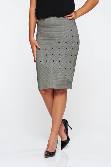 LaDonna grey skirt office slightly elastic fabric with tented cut
