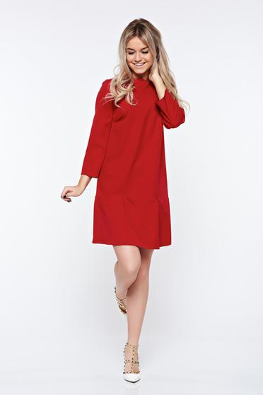 PrettyGirl red dress elegant with easy cut bow accessory