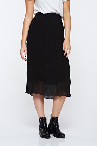 Black skirt casual with elastic waist with inside lining folded up