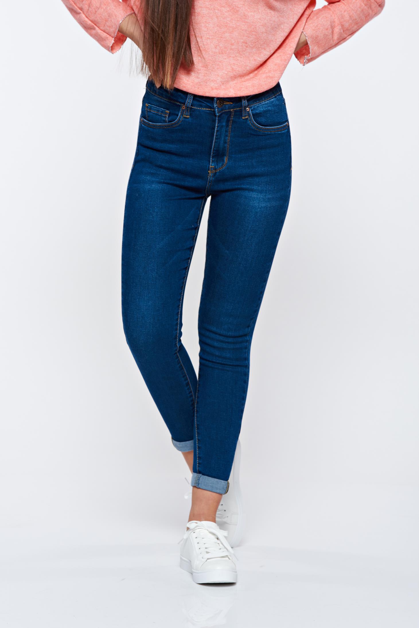 dark blue jeans high waist