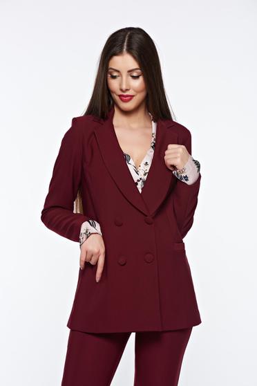 Artista burgundy jacket office from non elastic fabric with inside lining arched cut