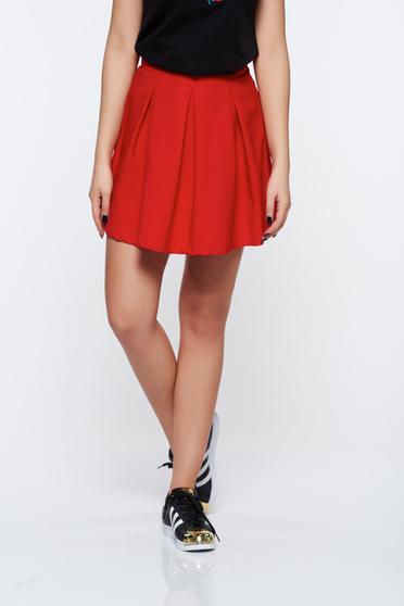 Artista red casual cloche skirt slightly elastic fabric with medium waist