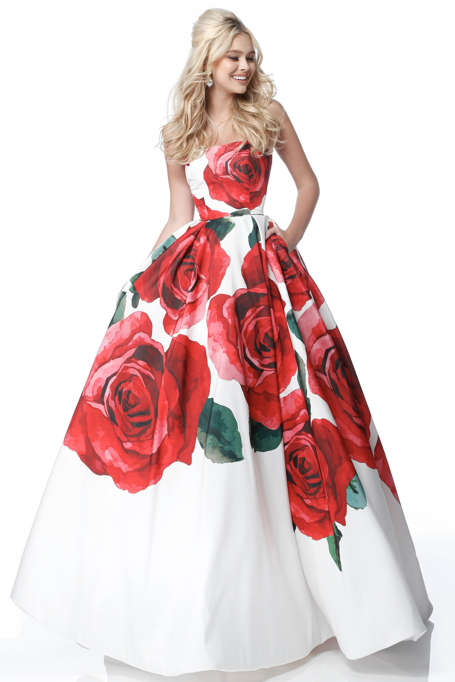 sherri hill white dress with flowers