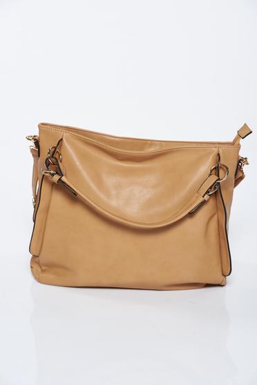 Brown casual bag from ecological leather