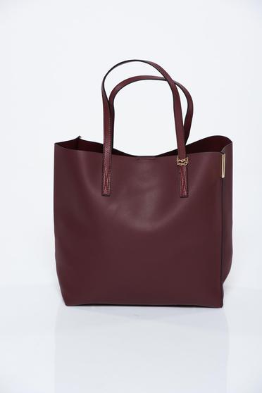 Burgundy bag casual from ecological leather