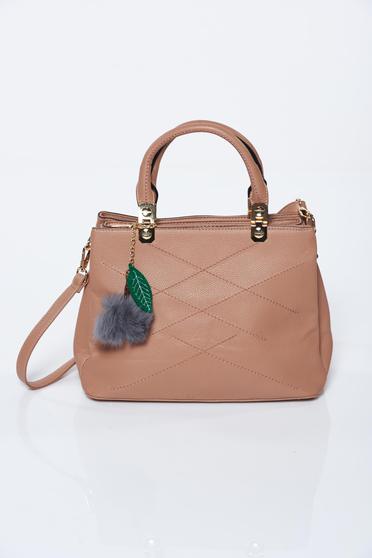 Nude office bag from ecological leather