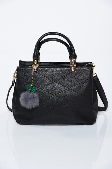 Black office bag from ecological leather