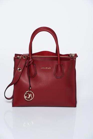 Burgundy office bag from ecological leather