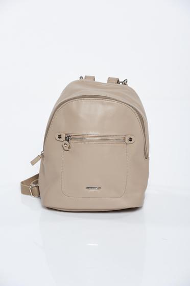 Cream backpacks casual from ecological leather