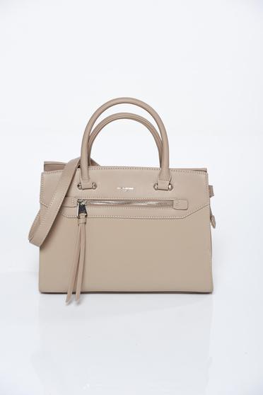 Cream bag office from ecological leather