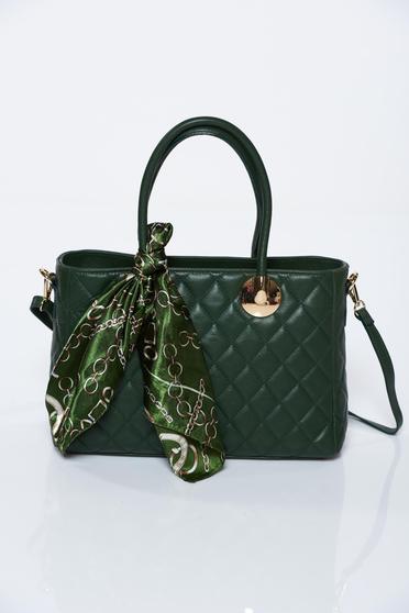 Green office bag natural leather
